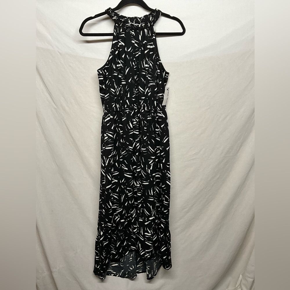 Classy Elegant Black & White Nine‎ West High-Low Hem Midi flowy dress A line